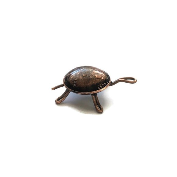 2018 Copper Penny Turtle Vintage Handmade Coin Money Sculpture Miniature Art - Picture 5 of 5